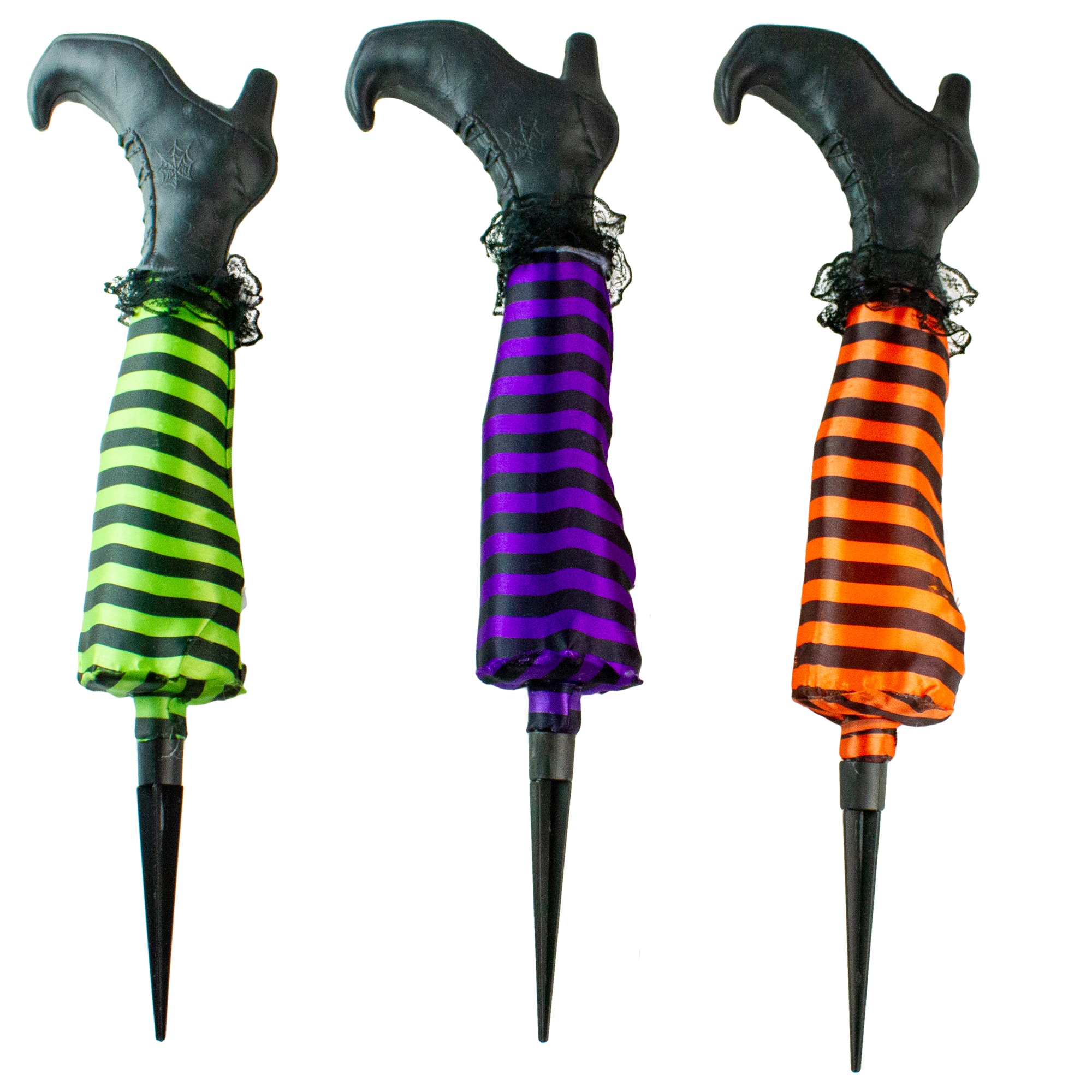 Striped Witch Leg Halloween Pathway Markers Set, 3ct.